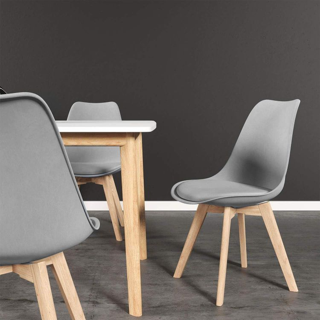 Zestaw krzeseł do kuchni i salonu ModernHome by Multistore 4 szt Ciemnoszare (5905817003259) - obraz 9