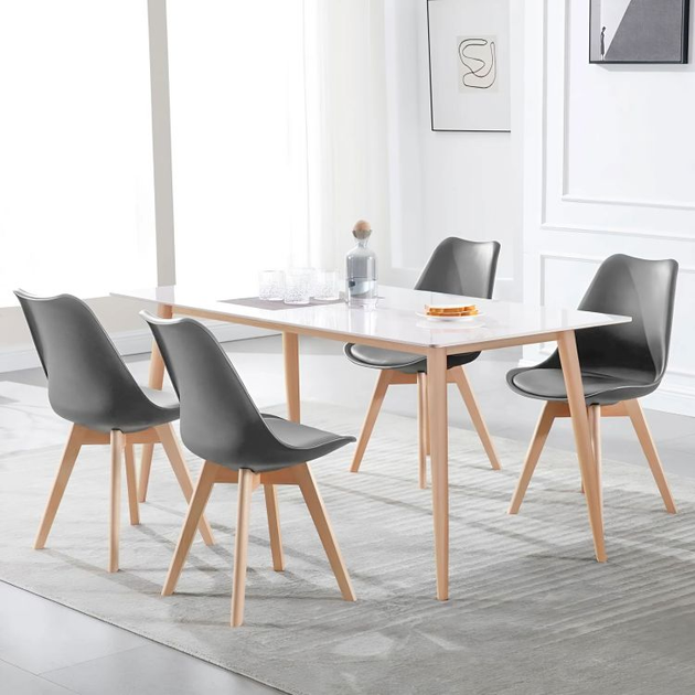 Zestaw krzeseł do kuchni i salonu ModernHome by Multistore 4 szt Ciemnoszare (5905817003259) - obraz 10