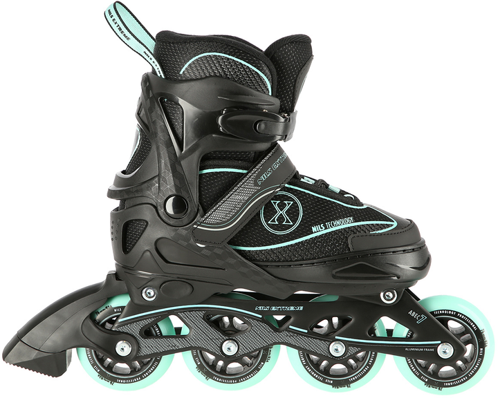 Łyżworolki Nils Extreme NA11008 31-34 S Czarno-Miętowe (5907695599589) - obraz 3