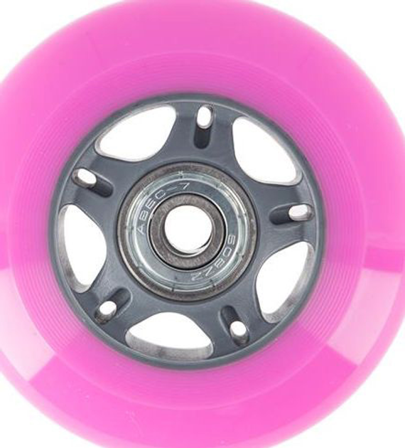 Zestaw Nils Extreme Kółka PU 76x24 82A Różowe 4 szt + Łożyska ABEC-7 8 szt (5907695535907) - obraz 3