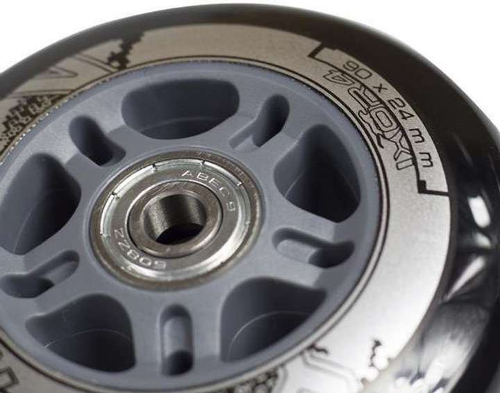 Набір Nils Extreme Колеса PU 90x24 82A Чорний 4шт + Підшипники ABEC-9 Chrome 8шт (5907695527780) - зображення 3