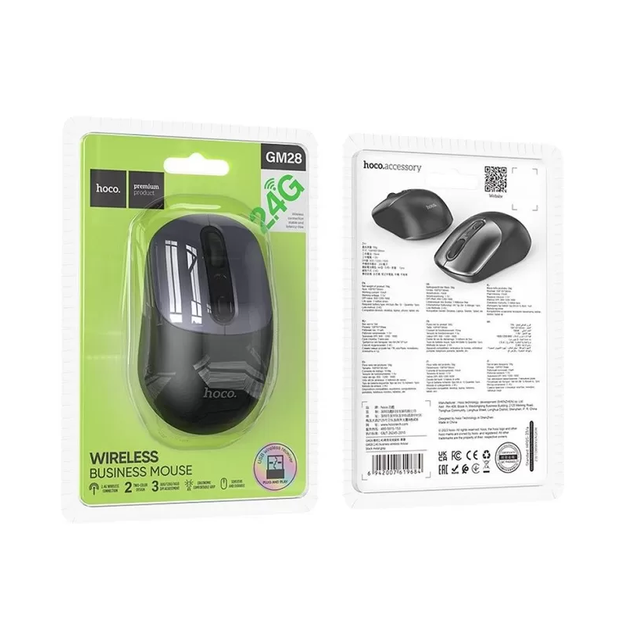 Маніпулятор миша HOCO GM28 2.4G business wireless mouse Black Metal Gray (6942007619684) - изображение 2