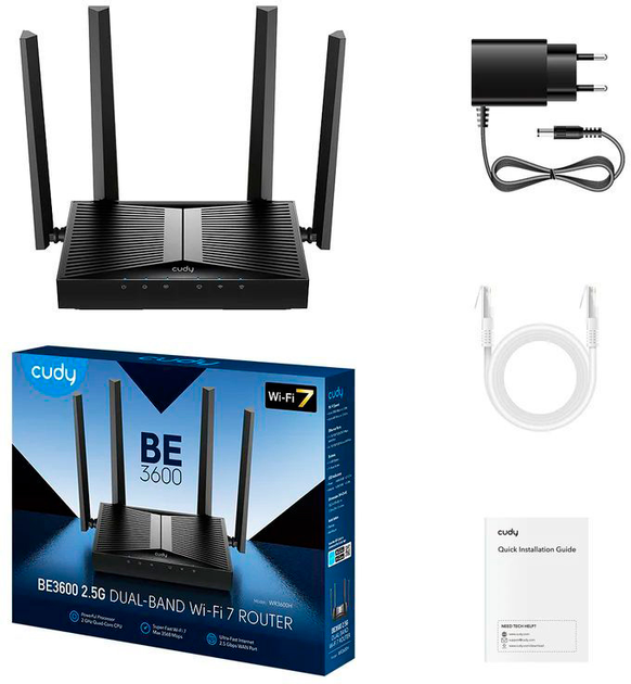 Маршрутизатор Cudy WR3600H WiFi7 / BE3600 / 2.5 Gb/s (6971690793500) - зображення 3