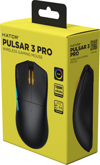 Мышка HATOR Pulsar 3 PRO wireless (HTM640) black - Фото 7 Мышка HATOR Pulsar 3 PRO wireless (HTM640) black - изображение 7