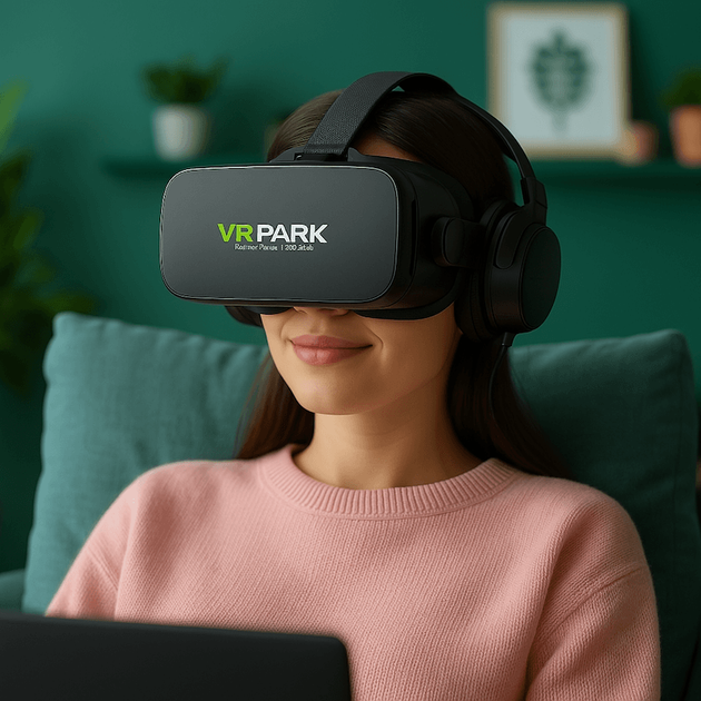 Очки виртуальной реальности VR BOX PARK J20 с наушниками и пультом - изображение 4
