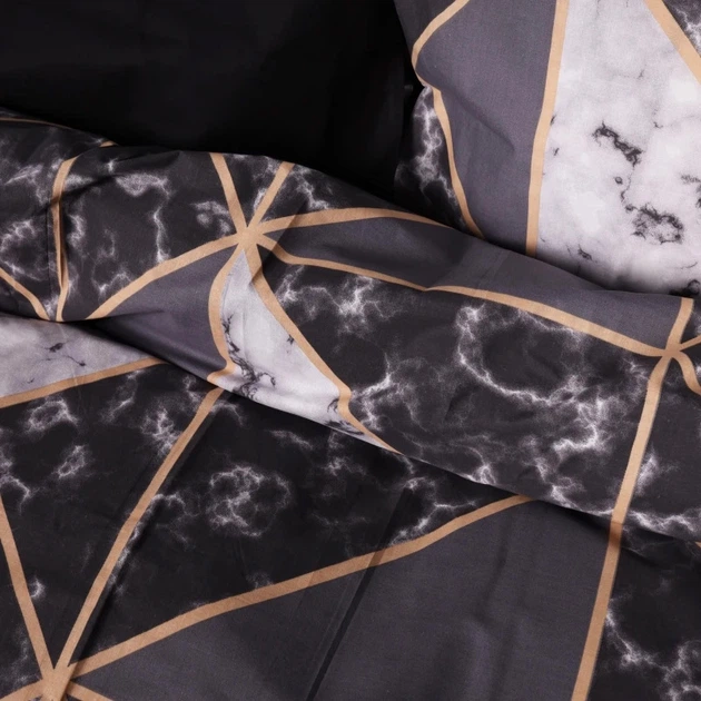 Комплект постельного белья MirSon полуторный евро 160x220 см 17-0694 Onyx Marble Tiles Ranforce Elite (2200010454581) - изображение 3