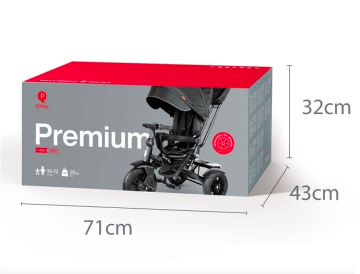 Rowerek trójkołowy Qplay Premium czarny 4103 (5061047480366) - obraz 12