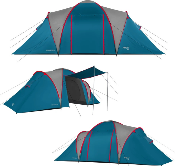 Намет Nils Camp Highland IV кемпінговий NC6431 Blue-Light Grey (5908261680717) - зображення 3