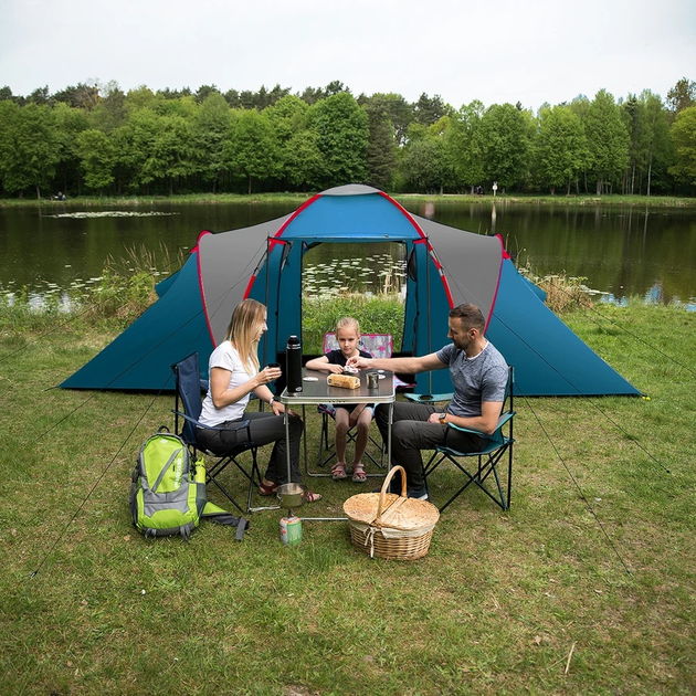 Намет Nils Camp Highland IV кемпінговий NC6431 Blue-Light Grey (5908261680717) - зображення 17