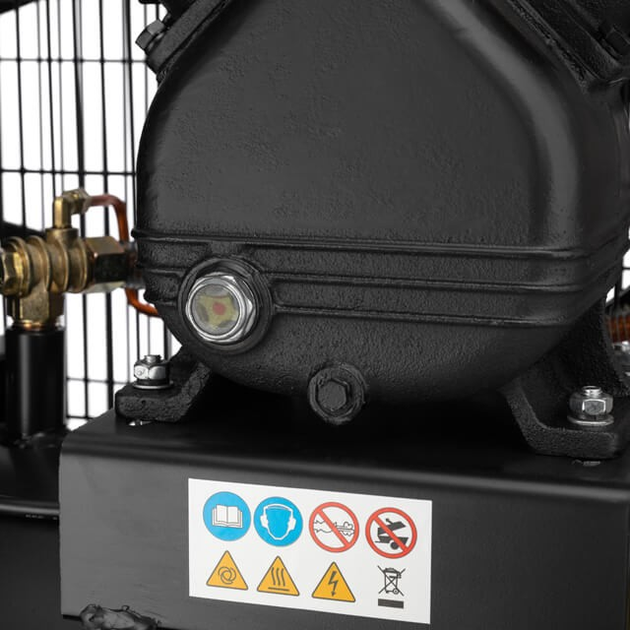 Компрессор STORM, 50 л, 3 кВт, 220 В, 10 атм, 500 л/мин, 2 цилиндра INTERTOOL PT-0016 - изображение 5