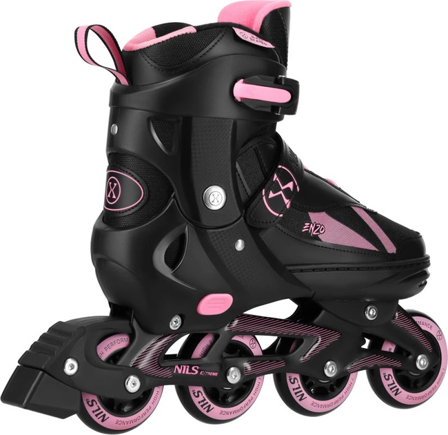 Łyżworolki Nils Extreme 2 w 1 NH382 27-30 XS Czarno-Różowe (5907695583250) - obraz 4