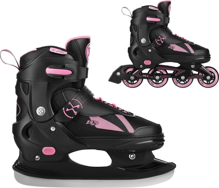 Łyżworolki Nils Extreme 2 w 1 NH382 31-34 S Czarno-Różowe (5907695583267) - obraz 1