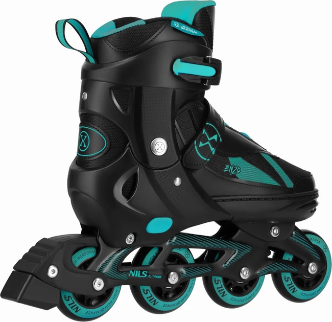 Łyżworolki Nils Extreme 2 w 1 NH382 27-30 XS Czarno-Turkusowe (5907695584301) - obraz 4
