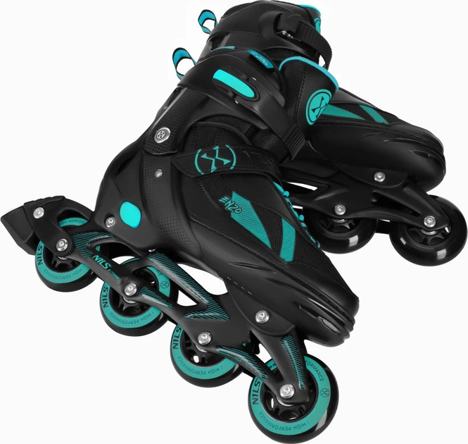 Łyżworolki Nils Extreme 2 w 1 NH382 27-30 XS Czarno-Turkusowe (5907695584301) - obraz 6