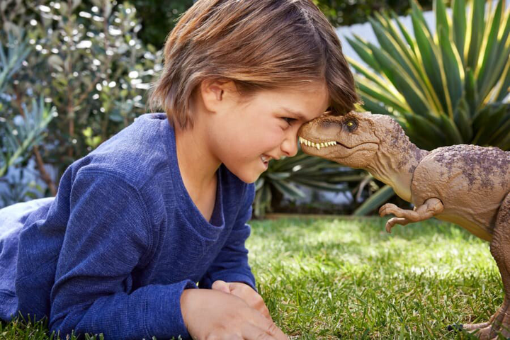 Figurka Mattel Jurassic World All-Out Attack Tyrannosaurus Rex 21 cm HXF54 (194735228348) - obraz 7