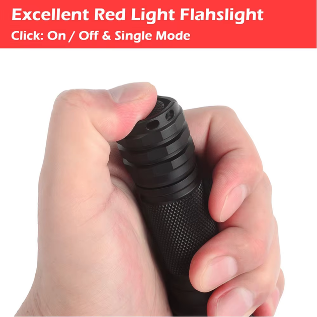 Ліхтар Clefers Tac Red Light до 400 ярдів + Універсальні кріплення на планку Picatinny 20 мм (620-640 нм, IP65, USB, 18650 у комплекті) (5024596) - зображення 5