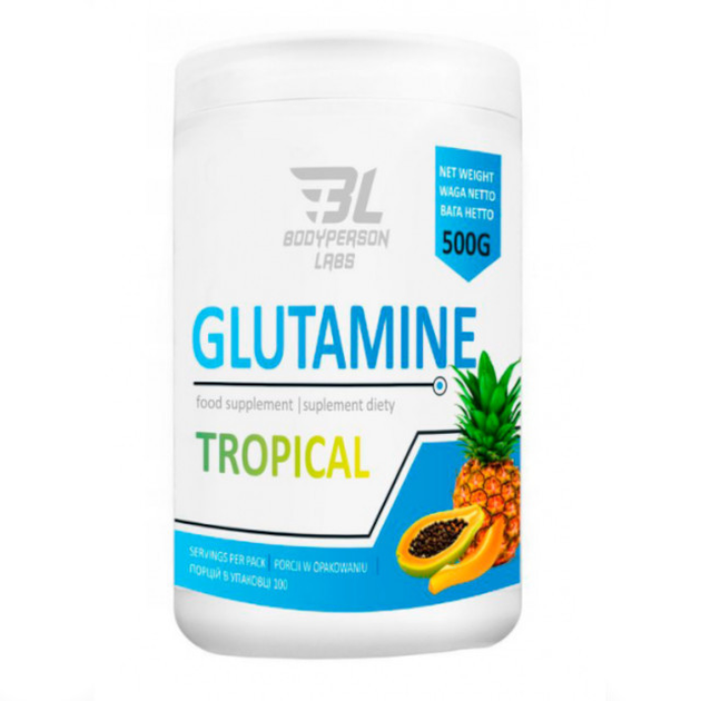 Аминокислота Bodyperson Labs Glutamine, 500 грамм Тропический – фото ...