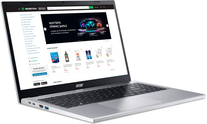 Ноутбук Acer Aspire Go 15 AG15-21P-R98Q (NX.J8TEU.008) Pure Silver