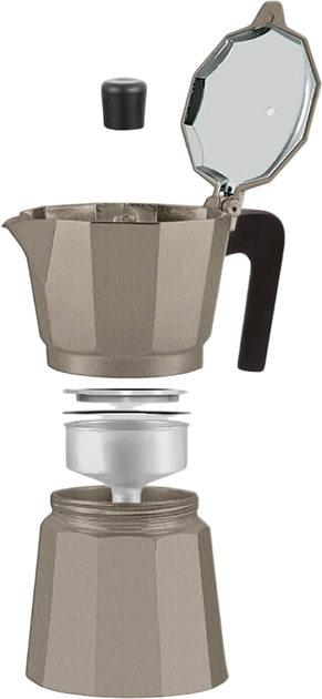 Гейзерная кофеварка Maestro Espresso Moka Алюминиевая Brown 150 мл (MR- 1666-3-BROWN) - Фото 2 Гейзерная кофеварка Maestro Espresso Moka Алюминиевая Brown 150 мл (MR- 1666-3-BROWN) - изображение 2