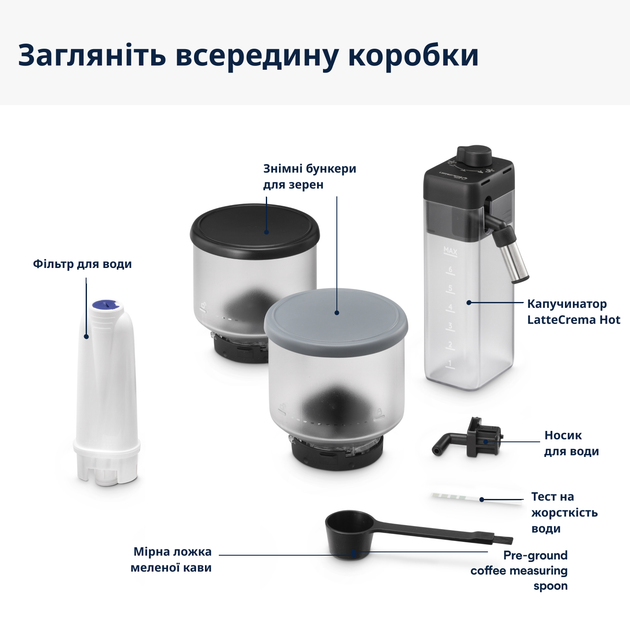 Кавомашина DELONGHI Rivelia EXAM440.55.G + в подарунок кава в зернах Mi Familia De Lux Blend Gusto Forte 1 кг - зображення 9
