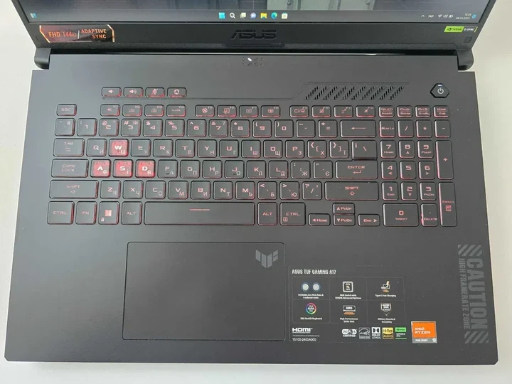 Ноутбук Asus TUF Gaming A17 (2023) R9 7940HS/RTX 4060/RAM 16GB/SSD 1TB/144Hz Б\В - зображення 4
