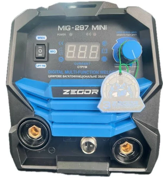 Зварювальний напівавтомат Zegor MIG/MMA/TiG-297 MINI : 4.2 кВт, електрод 1.6-4.0, дріт 0.8-1.0 мм - зображення 5