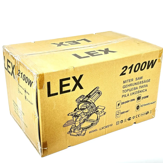 Профессиональная торцовочная пила LEX LXCM210 : 2100 Вт, диск 210х25.4 мм, лазерный маркер - изображение 10