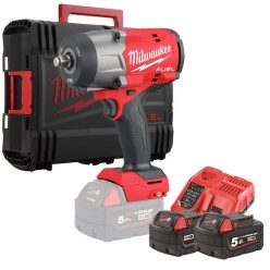 Гайковерт высокомоментный аккумуляторный MILWAUKEE 1/2" M18 FHIW2F12-502X, 2034Нм: с АКБ 18V 2шт-5 Ah+ЗП, кейс - изображение 2