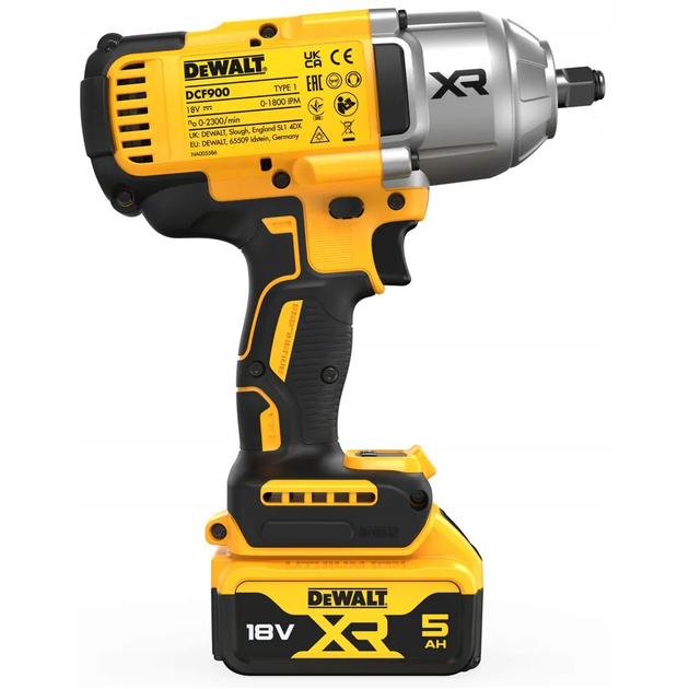 Гайковерт DeWALT 18 В XR Li-lon, 2*5Ah, кейс TSTAK (DCF900P2T) - Фото 5 Гайковерт DeWALT 18 В XR Li-lon, 2*5Ah, кейс TSTAK (DCF900P2T) - изображение 5