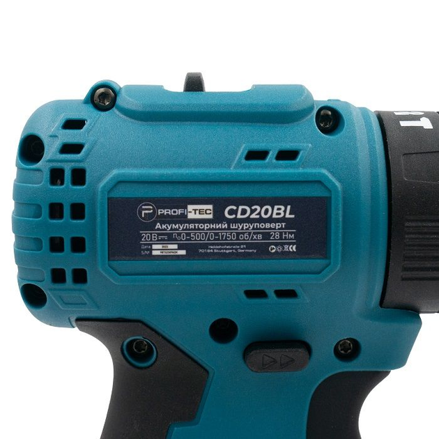 Мощный аккумуляторный шуруповерт PROFI-TEC PCD3520BL POWERLine: с АКБ 2шт-20V 2.0 Ah, 28 Нм, набор головок - Фото 6 Мощный аккумуляторный шуруповерт PROFI-TEC PCD3520BL POWERLine: с АКБ 2шт-20V 2.0 Ah, 28 Нм, набор головок - изображение 6