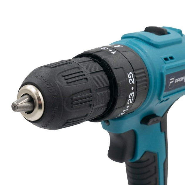 Мощный аккумуляторный шуруповерт PROFI-TEC PCD3520BL POWERLine: с АКБ 2шт-20V 2.0 Ah, 28 Нм, набор головок - Фото 7 Мощный аккумуляторный шуруповерт PROFI-TEC PCD3520BL POWERLine: с АКБ 2шт-20V 2.0 Ah, 28 Нм, набор головок - изображение 7