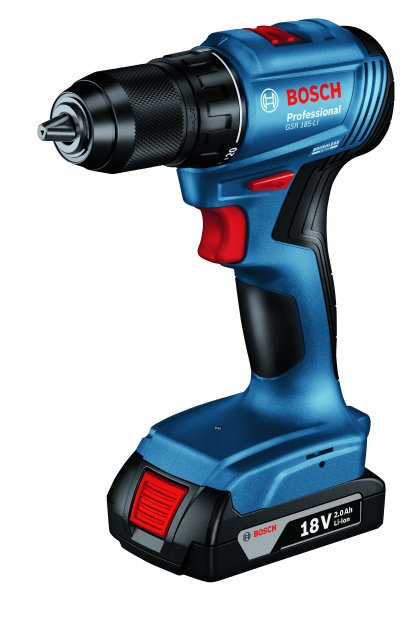 Аккумуляторная бесщеточная дрель-шуруповерт Bosch GSR 185-LI Professional (2 АКБ 18V 2.0Ah + З/П) 1900 об/мин в кейсе - изображение 2