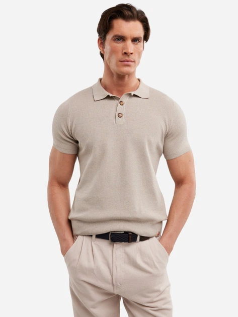 Koszulka polo męska Big Star Polonezzo 801 XL Beżowa - obraz 1
