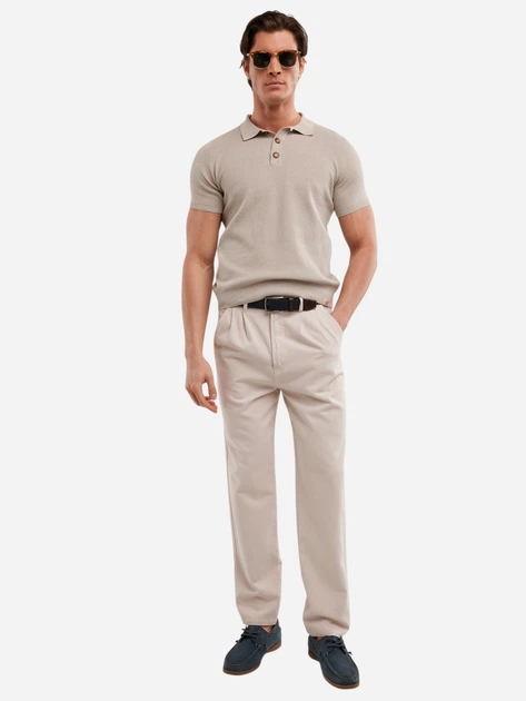 Koszulka polo męska Big Star Polonezzo 801 L Beżowa - obraz 3