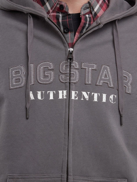 Толстовка на блискавці чоловіча Big Star Berkus 905 S Сіра (5900714842321) - зображення 7