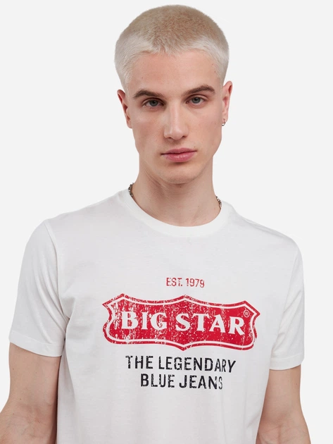 Koszulka męska bawełniana Big Star Millaner 101 L Biała - obraz 5