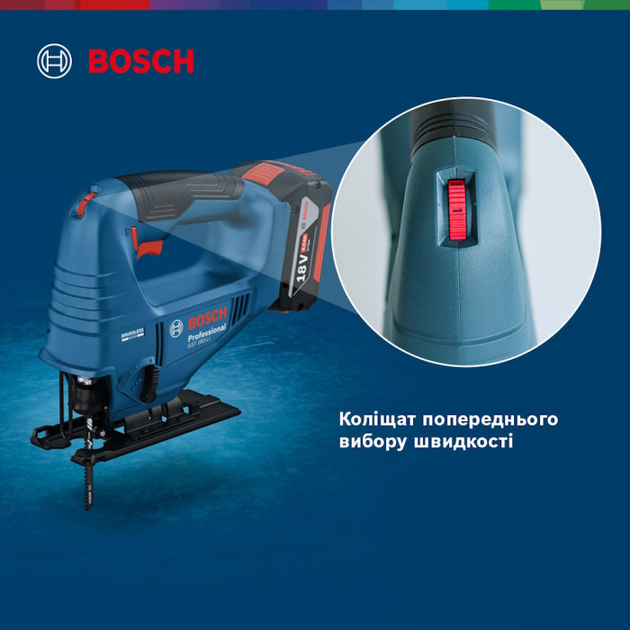 Профессиональный аккумуляторный лобзик Bosch GST 183-LI Solo: без АКБ, 3300 об/мин (06015B7020) - изображение 5