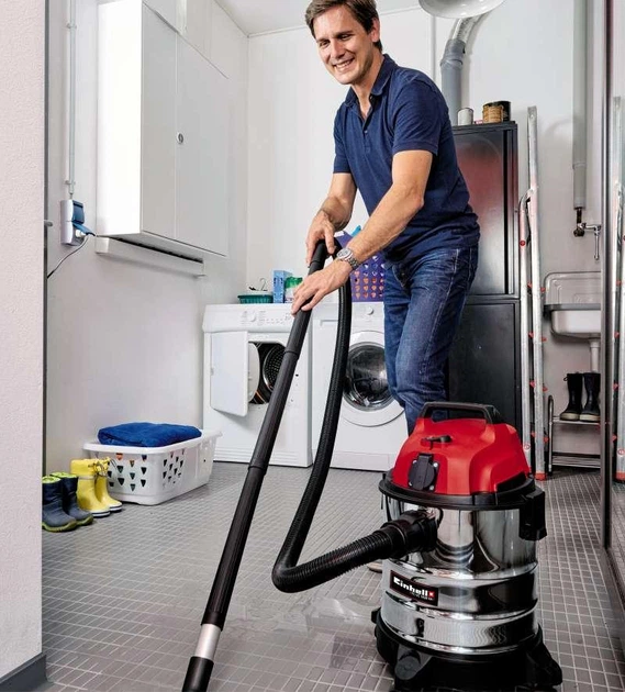 Потужний професійний вакуумний промисловий пилосос для прибирання Einhell TC-VC 1820 SA : 1250 Вт, 20л, з розеткою (2342425) - зображення 9