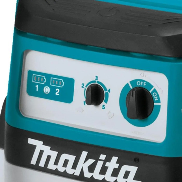 Акумуляторний пилосос Makita DVC152LZ (без АКБ) : 18 В+18 В, об'єм бака 15/12 л - Фото 3 Акумуляторний пилосос Makita DVC152LZ (без АКБ) : 18 В+18 В, об'єм бака 15/12 л - зображення 3