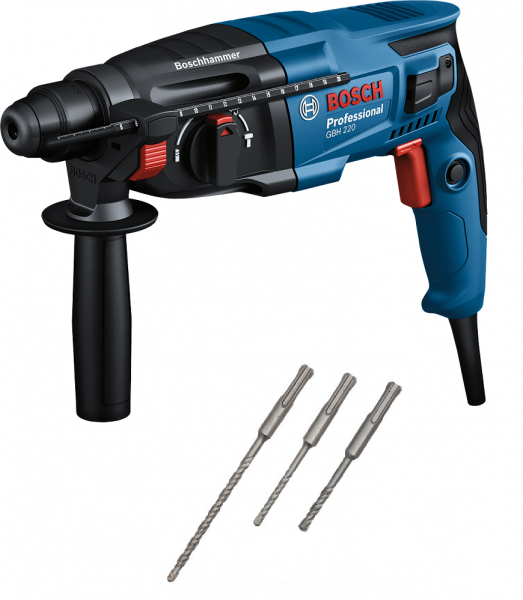 Професійний ударний електричний прямий перфоратор Bosch GBH 220 : 720 Вт, 2 Дж - Фото 1 Професійний ударний електричний прямий перфоратор Bosch GBH 220 : 720 Вт, 2 Дж - зображення 1