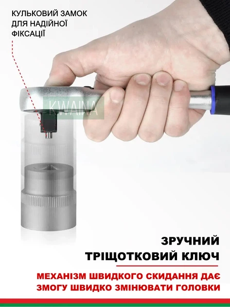 Набор ручного инструмента для ремонта авто дома на СТО 108 предметов: ключи, головки, биты из стали в кейсе - изображение 2