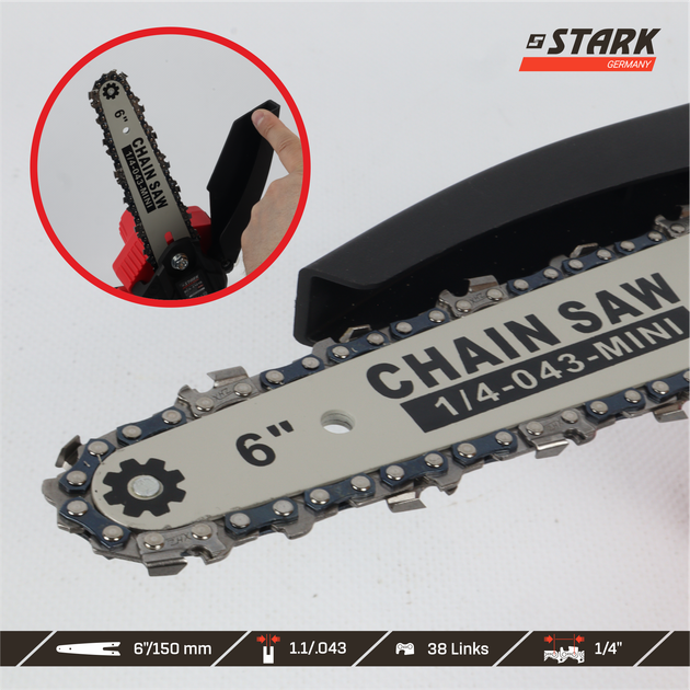 Аккумуляторная цепная минипила Stark BCS-21015 (310900011) - изображение 9