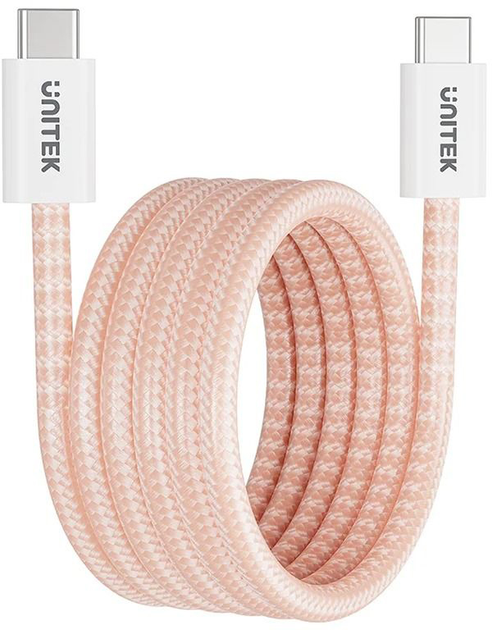 Kabel Unitek USB-C PD 100 W 1m Pink (C14141APK01-1M) - obraz 3