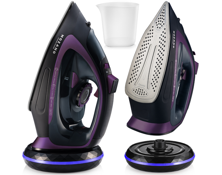 Безпровідна праска Mozano Ultimate Smooth 2600 Вт Black Purple - зображення 2
