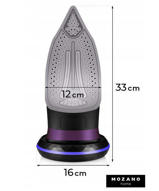 Безпровідна праска Mozano Ultimate Smooth 2600 Вт Black Purple - зображення 5