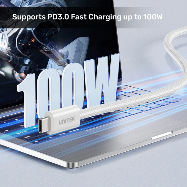 Кабель Unitek 100W Magnetic USB-C Cable White (C14141AWH01-1M) - зображення 9