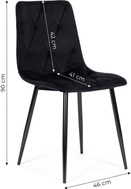 Zestaw krzeseł do kuchni i salonu ModernHome by Multistore MC47-1 4 szt Black (5905817000678) - obraz 8