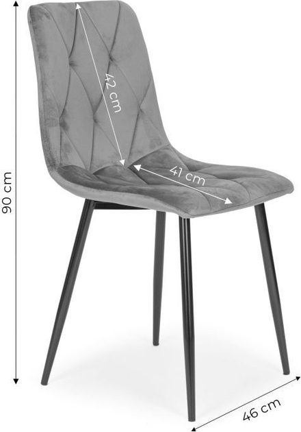 Zestaw krzeseł do kuchni i salonu ModernHome by Multistore MC47-1 4 szt Grey (5905817000661) - obraz 8
