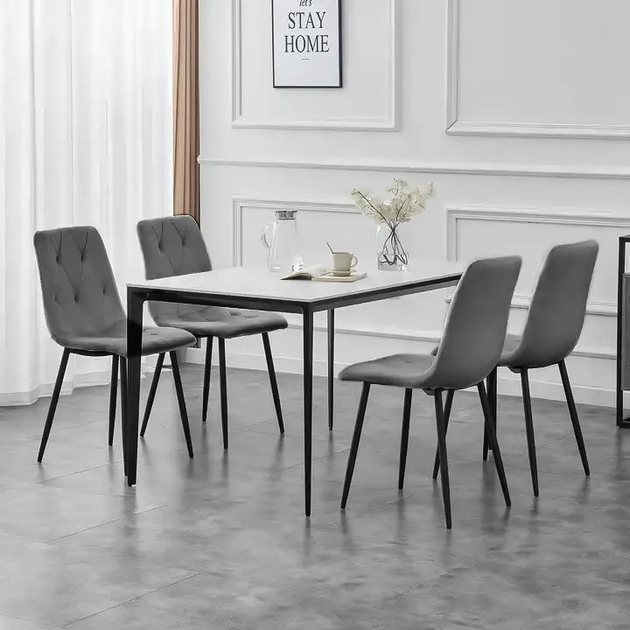 Zestaw krzeseł do kuchni i salonu ModernHome by Multistore MC47-1 4 szt Grey (5905817000661) - obraz 10