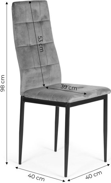 Набір стільців для кухні та вітальні ModernHome by Multistore F261-3KD 4 шт Grey (5905817002931) - зображення 7